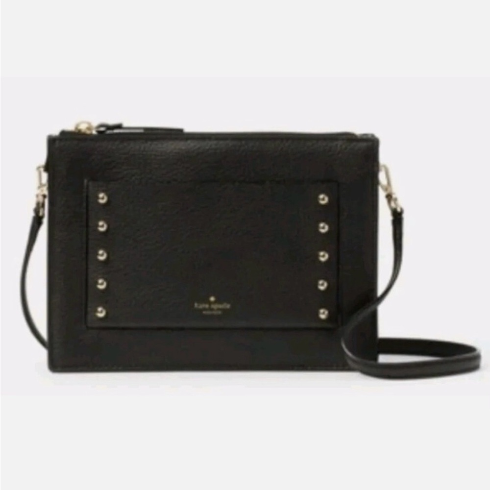 Kate Spade Black Crossbody with Gold Studded Accents